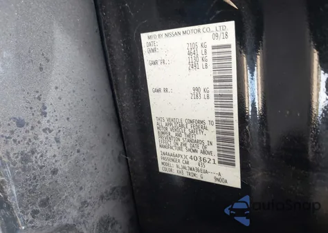 2018 Nissan Maxima 3.5 Sv from USA, damaged, VIN 1N4AA6APXJC403621